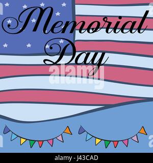 Graphic design memorial day hand draw Stock Vector