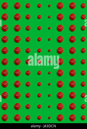 The seamless pattern of cherry berries on green background Stock Photo
