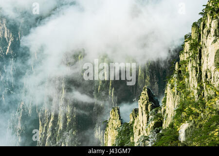 Clouds above the peaks of Huangshan National park. Stock Photo