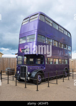 Knight Bus, Making of Harry Potter, Warner Bros. Studio Tour, Leavesden, London Stock Photo