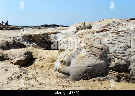 Face of Shiva on Vagator beach, Goa, India Stock Photo