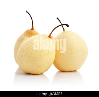 Three ripe pears isolated on white background Stock Photo