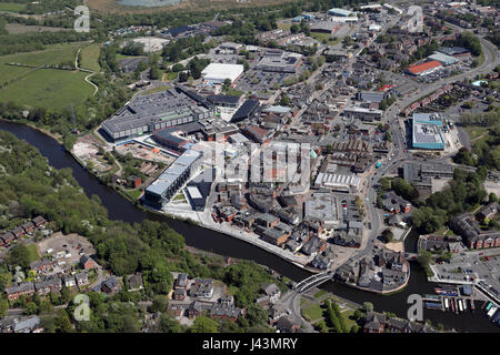 aerial view of Northwich town centre, Cheshire, UK Stock Photo