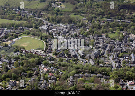 aerial view of Uppermill in Lancashire, UK Stock Photo