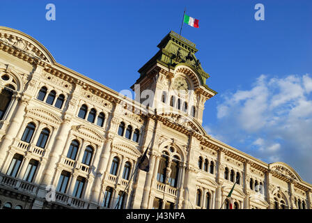 Trieste, Italy.  Piazza Unità d'Italia. The city's municipal building. Stock Photo