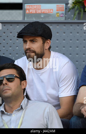 Madrid, Spain. 9th May, 2017. Soccer player Gerard Pique during match Mutua Madrid Open in Madrid on Tuesday, May 9, 2017. Credit: Gtres Información más Comuniación on line,S.L./Alamy Live News Stock Photo