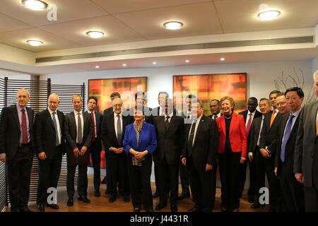 New York, USA. 9th May, 2017. Kofi Annan and fellow Elders Lakhdar Brahimi, Gro Harlem Brundtland and Mary Robinson met the UN Security Council in New York on May 9, 2017 to discuss the Council's blockage on Syria and elsewhere, and climate change Credit: Matthew Lee/Alamy Live News Stock Photo