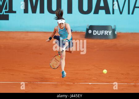 Madrid, Spain. 9th May, 2017. Misaki Doi (JPN) Tennis : Misaki Doi of Japan during singls 2nd round match against Donna Vekic of Croatia on the WTA Tour Mutua Madrid Open tennis tournament at the Caja Magica in Madrid, Spain . Credit: Mutsu Kawamori/AFLO/Alamy Live News Stock Photo