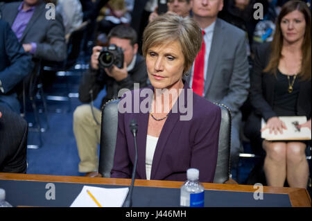 Washington, Us. 08th May, 2017. Former Acting Attorney General of the United States Sally Q. Yates appears before the US Senate Committee on the Judiciary Subcommittee on Crime and Terrorism hearing titled ·Russian Interference in the 2016 United States Election· on Capitol Hill in Washington, DC on Monday, May 8, 2017. Credit: Ron Sachs/CNP (RESTRICTION: NO New York or New Jersey Newspapers or newspapers within a 75 mile radius of New York City) · NO WIRE SERVICE · Photo: Ron Sachs/Consolidated News Photos/Ron Sachs - CNP/dpa/Alamy Live News Stock Photo