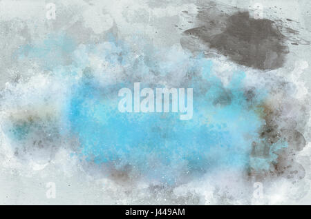 Beautiful abstract background painting in muted tones of turquoise and grey Stock Photo