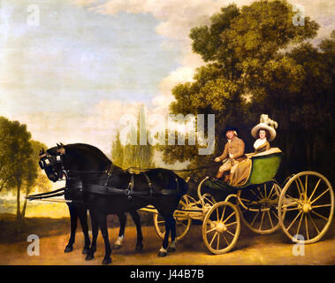 A Gentleman driving a Lady in a Phaeton 1787 George Stubbs (1724-1806)  United Kingdom, England, English, British, Britain, ( The sitters have not been identified but it has been suggested that they may be members of the Hope family, who were bankers in Liverpool.  ) Stock Photo