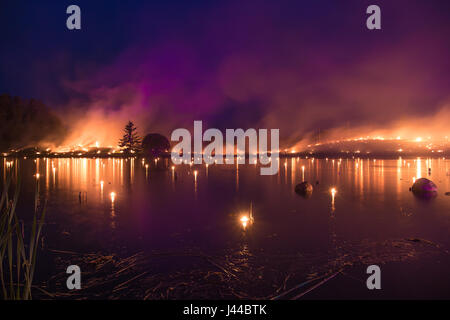 Burning horizon - Leigo Lake Music Festival Stock Photo