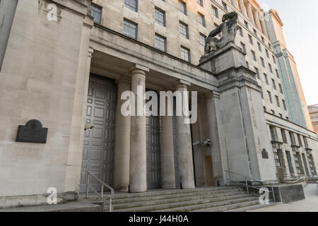 Exterior view of the Ministry of Defence or the MOD building in London ...