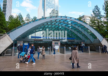 Entrance to the Canary Wharf tube station, London England United Kingdom UK Stock Photo