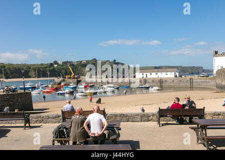 Tenby, Pembrokeshire, Wales May 2017 UK Holiday destination on the west coast of Wales in the south part of pembrokeshire with blue flag beaches Stock Photo