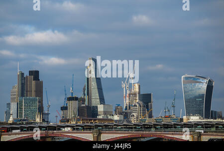 View of part of The City of London skyline at the end of the 1990's ...