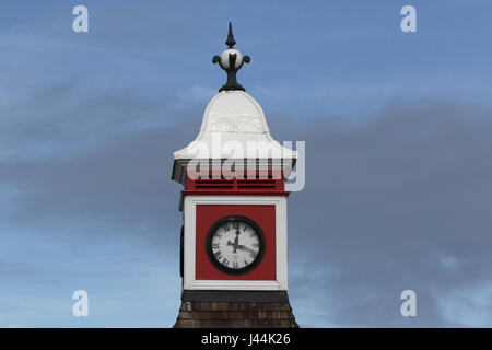 The clock tower at the harbour in Knightstown, Valentia Island, County Kerry, Ireland. Stock Photo