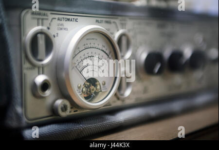 Toggle keys on a radio close up shot. Stock Photo