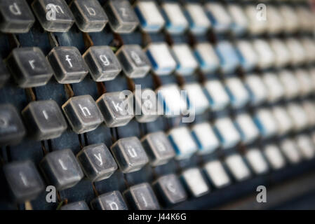 Obsolete Keyboard buttons close up shot. Stock Photo