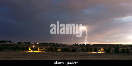 Summer thunderstorm passes over the outskirts of Boise, Idaho Stock Photo