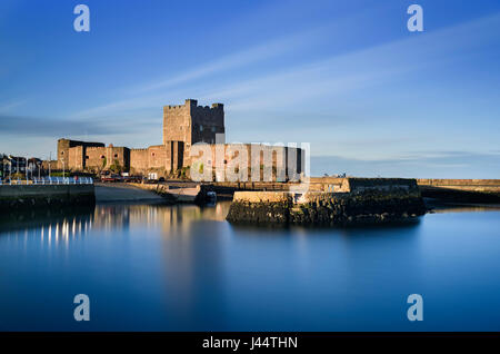 Carrickfergus Castle and harbour on Belfast Lough County Antrim coast Northern Ireland Stock Photo