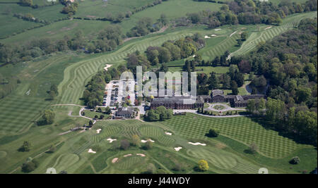 aerial view of a golf course near Alderley Edge, Cheshire, UK Stock Photo