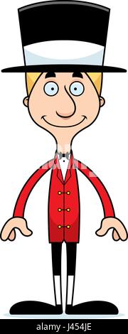 A cartoon ringmaster man smiling. Stock Vector