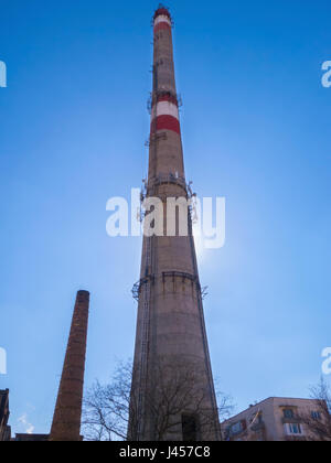 The large pipe in the old plant Stock Photo