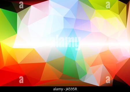 Rainbow colors abstract low poly geometric background Stock Vector