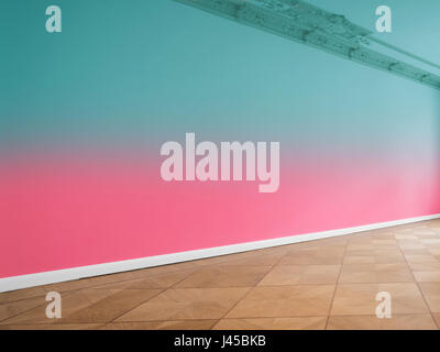 wall background in empty room with wooden floor Stock Photo
