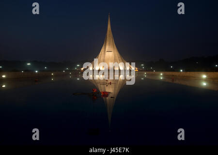 The National Martyrs Memorial or Jatiya Smriti Shoudha, about 20 km from Dhaka, in memory of those who sacrificed their lives during liberation War of Stock Photo