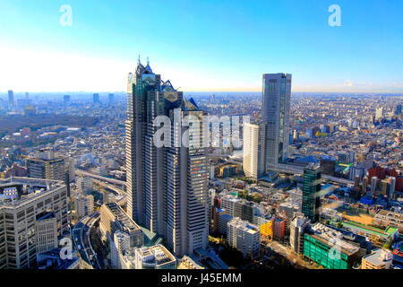 Park Hyatt and Opera City Tower View from Tokyo Metropolitan Government Bulding Shinjuku Japan Stock Photo