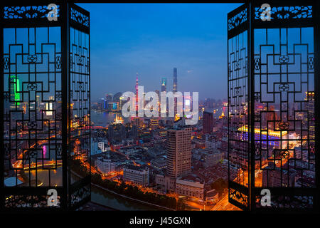 The night view of Shanghai City Stock Photo