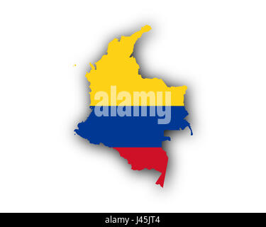 Map and flag of Colombia Stock Photo