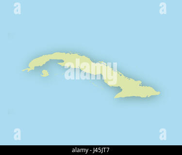 Map of Cuba with shadow Stock Photo - Alamy