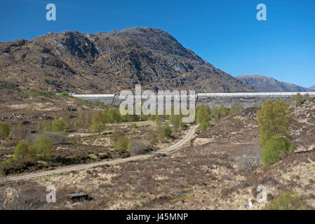Constructed in 1957 Loch Cluanie is man made reservoir in the Northwest Highlands of Scotland at the south-east end of Glen Shiel. Stock Photo