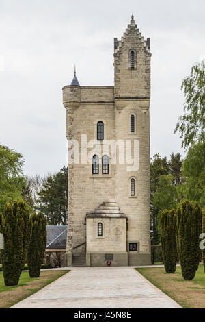 Ulster Tower at Thiepval on the Somme Battlefield of Northern France Stock Photo