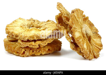dried pineapple rings isolated on white background Stock Photo