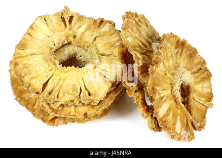 dried pineapple rings isolated on white background Stock Photo