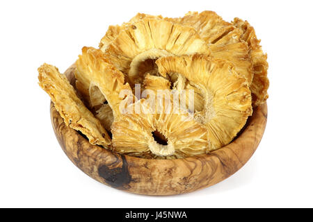 dried pineapple rings isolated on white background Stock Photo