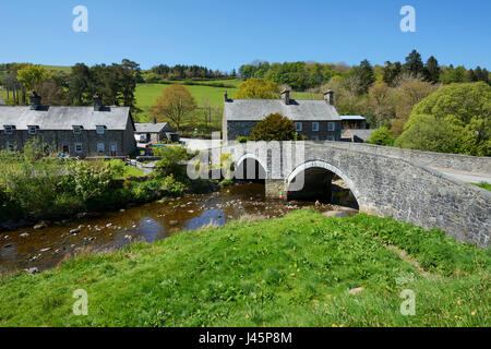 Afon Conwy flowing through the historic village of Ysbyty Ifan in North Wales. Stock Photo