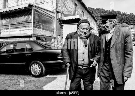 Berat, Albania. 2nd May, 2017. Views of the city of Berat, the capital of Berat County, declared a UNESCO World Heritage Site and renowned for its historic architecture and scenic beauty. The city is known as the 'Town of a Thousand Windows' due to the many large windows of the old decorated houses overlooking the town. Stock Photo