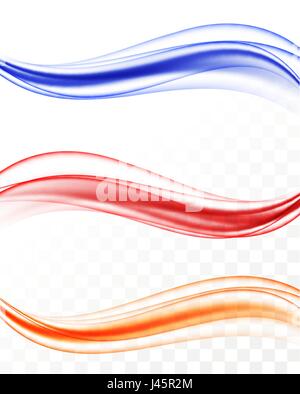 Abstract elegant colorful light waves set Stock Vector
