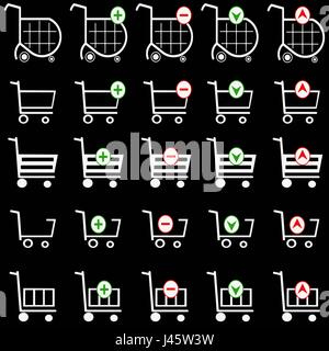 shopping basket vector set - online shopping cart Stock Vector