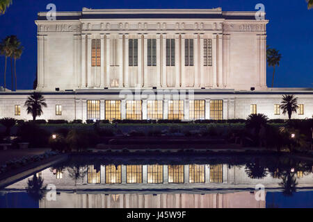 Mesa, Arizona - The Mesa Temple of the Church of Jesus Christ of Latter Day Saints (Mormons). Stock Photo