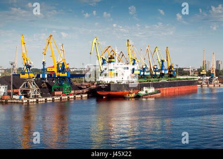 Port in Riga city, Latvia Stock Photo