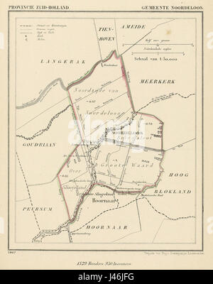 Netherlands, Noordeloos, map of 1867 Stock Photo - Alamy