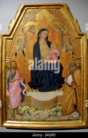 Niccolo di Buonaccorso. Madonna and Child enthroned.c.1380. Boston MFA Stock Photo