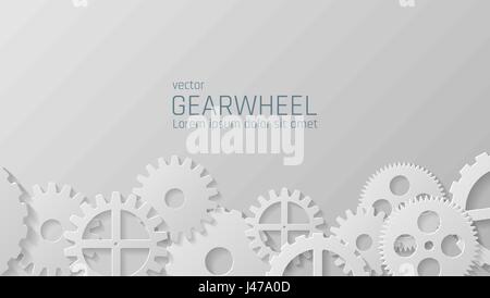 Gears mechanism. Industrial vector background Stock Vector