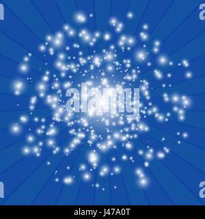 White lights on a blue background. Vector abstract illustration Stock Vector